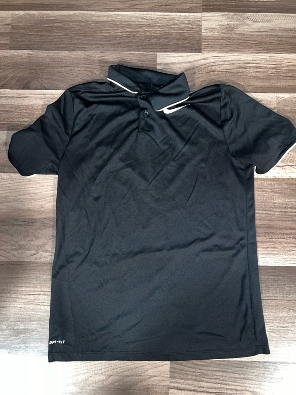 Nike Black Polo with White Swoosh Trim